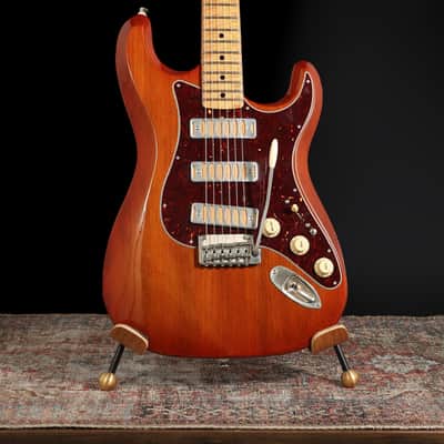 Ronin Morningstar 2019 - Honey Burst w/ highly figured “Flame Maple” neck + Raw Aluminum FB Mini’s image 5