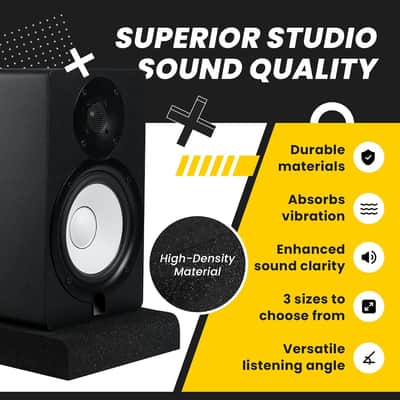 Studio Monitor Isolation Pads For 5 Inch Monitors, Pair Of Two High Density Acoustic Foam Which Fits Most Speaker Stands | Smpad 5 image 3