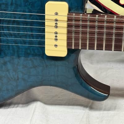 Michael Rowan Custom Guitars Journeyman Twin P90s Guitar - Trans Turquoise image 5