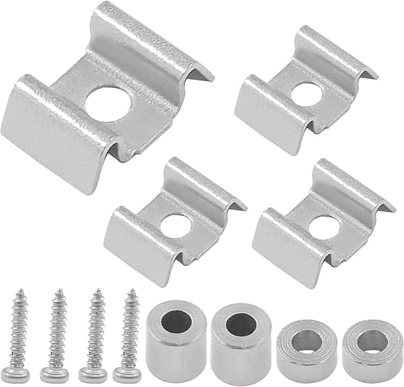 4 Pcs Metal Guitar String Trees - Guitar String Trees Guides Retainer with Mounting Screws - Silver image 1