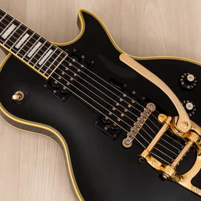 1981 Greco Super Real Custom EG1000 Black Beauty Vintage Guitar w/ Maxon Dry Z Pickups, Bigsby B7, Case image 7