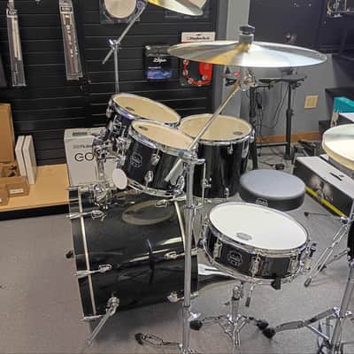 Mapex VENUS 5 PIECE ROCK COMPLETE SETUP Black Galaxy Sparkle image 1