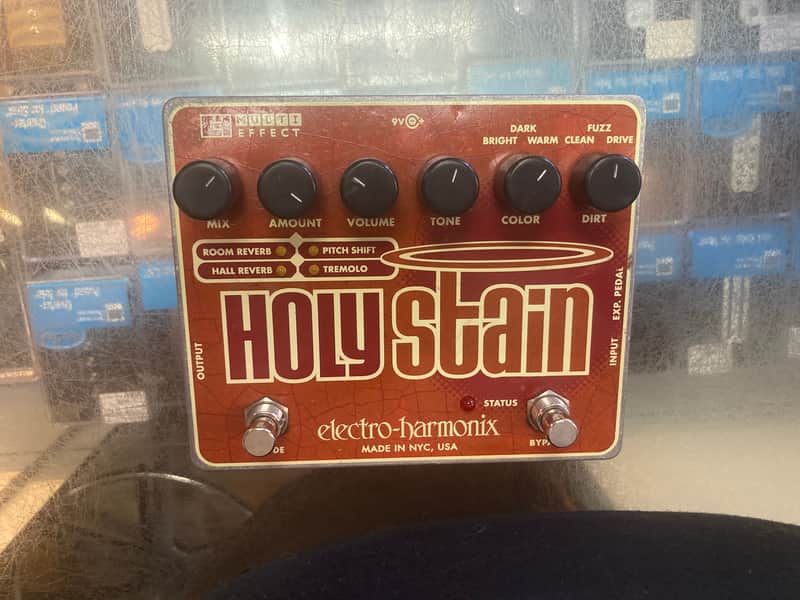 Electro-Harmonix Holy Stain Multi-Effects Pedal: Distortion / Reverb / Pitch / Tremolo 2008 - 2022 - Orange / Red image 1