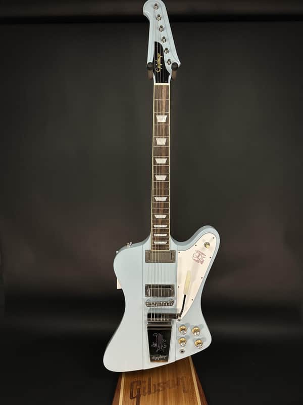 Epiphone Inspired By Gibson Custom 1963 Firebird V Reissue With Maestro Vibrola - Frost Blue image 1