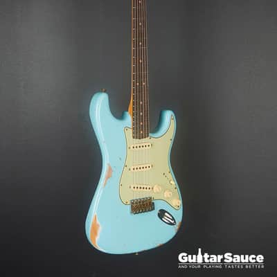 Fender Custom Shop Stratocaster Limited 64 L-Series Heavy Relic Aged Daphne Blue 2024 (Cod.1750NG) image 7