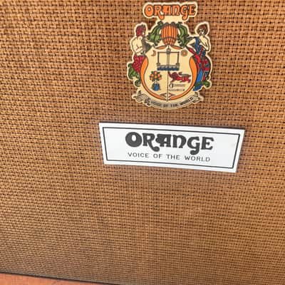 Vintage 1970 1971 Orange 4x12 speaker for amp cabinet empty plywood back very good condition for OR100 120 etc image 4