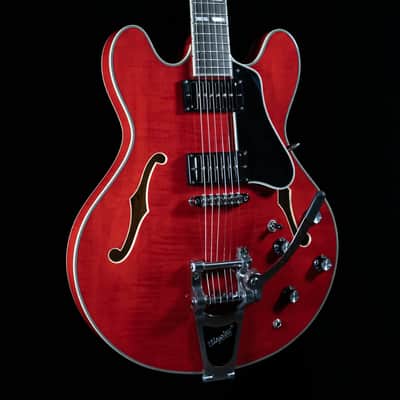 Eastman T486B-RD Thinline, Maple, Seymour Duncan Pickups, Bigsby, Red Finish - NEW image 1