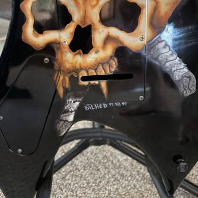 1990s BC Rich  Platinum Series Warlock  - Black / Custom Airbrush image 9