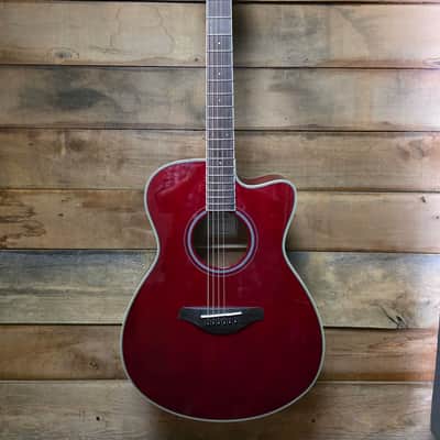Yamaha FSC-TA TransAcoustic Concert Cutaway Acoustic - Ruby Red image 7