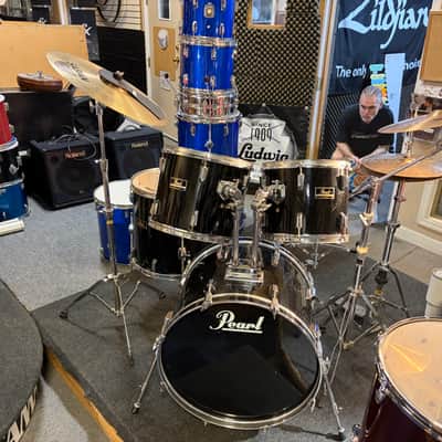 Pearl Export series 5 piece drum set/hardware/cymbals/throne 2015 - Black image 8