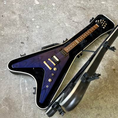 Greco Flying V c 1990- 2000 trans Amethyst original vintage MIJ Japan ox image 6
