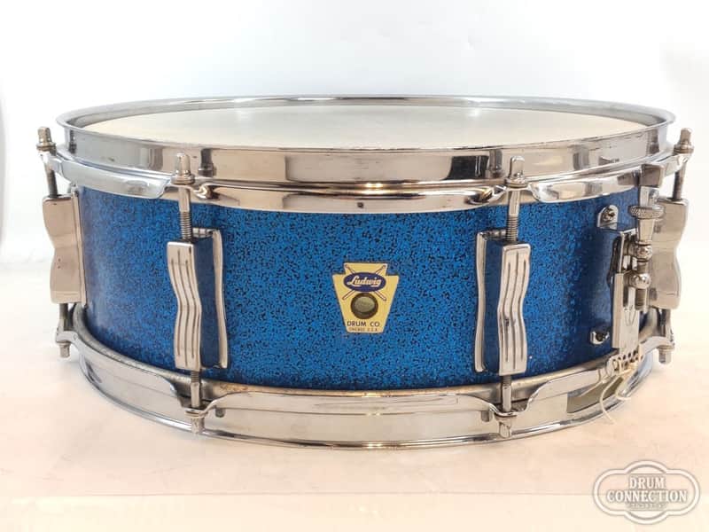 Ludwig 1960's Trans-Badge "Jazz Festival"14"×5" " Blue Sparkle" 1960's image 1