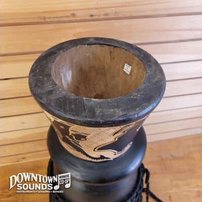 Made in Ghana 12” Hand-Made Premium Ghanaian Deluxe Djembe - All Solid Wood, Traditional Carvings, Rope-Tuned, Ornamental Lip Construction image 7