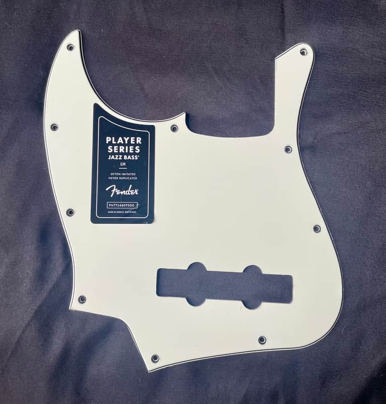 Authentic Fender Player Series Jazz Bass Left Handed Pickguard White 3 Ply image 1