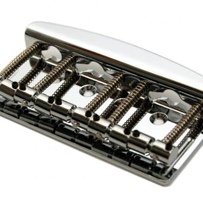 Hipshot 5-String Vintage Bass Bridge .750 Spacing - STAINLESS STEEL CHROME image 5