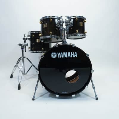 YAMAHA MAPLE CUSTOM 4-PIECE SHELL SET 22/10/12/14 IN BLACK LACQUER image 1