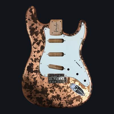Made to Order - FRANCHIN Mercury guitar body Impressionist METALLIC LEAF (Gold/Silver/Copper/Bronze texture) Basswood Poplar Stratocaster-Strat-S-Style Made in Italy image 4
