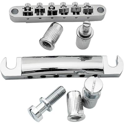 Guitar Tune-O-Matic Bridge and Stop Bar Tailpiece with Anchors and Studs Set for Epiphone Les Paul LP SG Style 6 String Electric Guitar,Black image 6