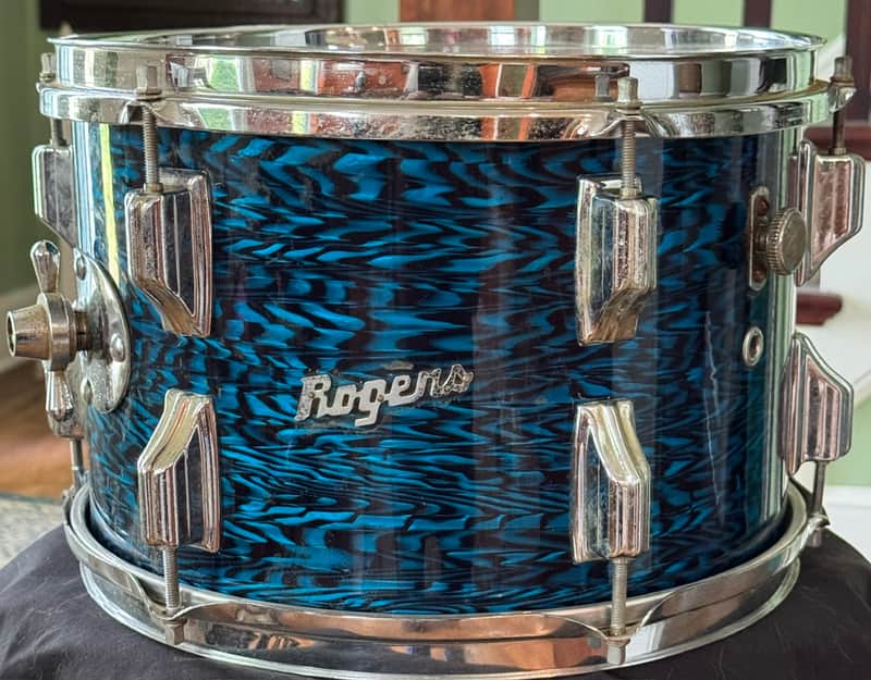 Rogers 12" Blue Agate 12" Rack Tom Drum Vintage 60's image 1
