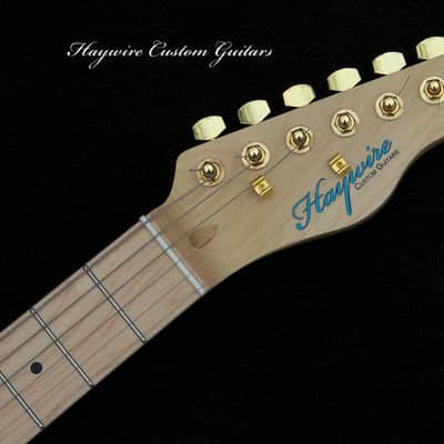 Telecaster with 2" Wide XX-Large Guitar Neck (51mm at the nut) X-Light 6.2 lb. Black Ash Guitar Maple Neck +Gold Foil Humbucker with Matched Custom Bridge Pickups +Treble-Bleed Circuit+ Leveled+ Crowned and Polished Frets + Gold Hardware image 3