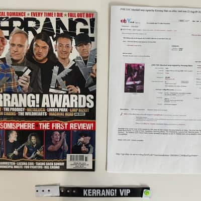 SIGNED MARSHALL JVM210C 100W 2x12 VALVE COMBO – KERRANG! AWARDS SIGNED AMP – FOOTSWITCH, COVER & HISTORY image 20