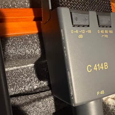 Matched Pair of AKG C 414 B XL II - Charcoal, Black & Gold with Box and Shock Mounts image 6
