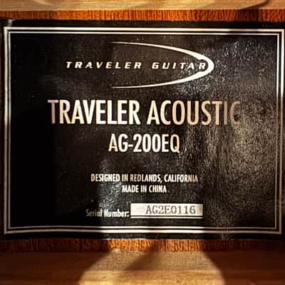 Traveler AG-200EQ Acoustic-Electric HeadlessTravel Guitar - Black image 8