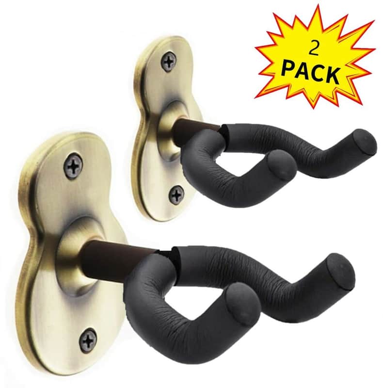 2 Pack Guitar Hangers Wall Mount Adjustable Hook Holder Instrument Display image 1