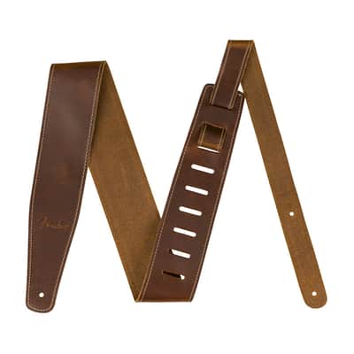 Fender Broken-In Leather Guitar Strap, Tan, 2.5 inch image 1