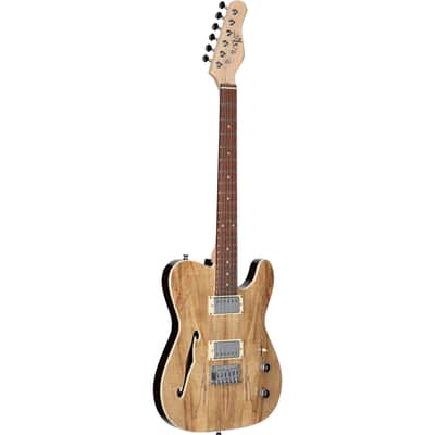 Michael Kelly 58 Thinline Electric Guitar, Natural, Spalted Maple Top image 2
