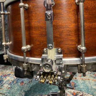 Ludwig & Ludwig 1932 - 14x6.5" No. 242. "Super Ludwig" Solid Walnut Shell Snare Drum, (Restored) 70's Throw-Off image 9