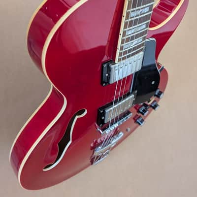 Revelation RT75 Hollow Body Electric Guitar Cherry Red Great Player image 12