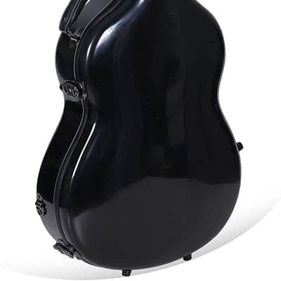 Crossrock Classical Guitar Hard Case Strong Lightweight Deluxe Fiberglass Hardshell in Black image 2
