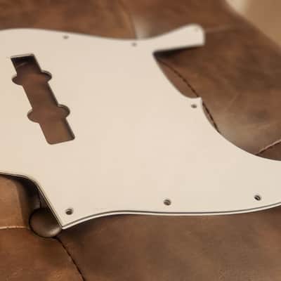 Classic Fender Jazz Bass 3-ply 10 hole White Pickguard image 6