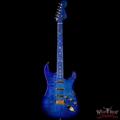 Fender Custom Shop Masterbuilt Yuriy Shishkov 1969 Stratocaster NOS Flame Top Birdseye Nk Royal Blue image 5