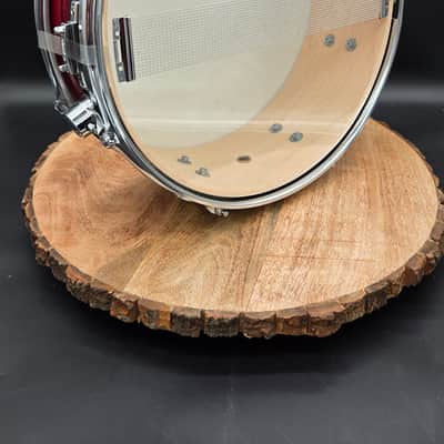 DW Pacific LX All Maple 14 X 5.5 Snare Drum, Transparent Red to Black Fade image 7
