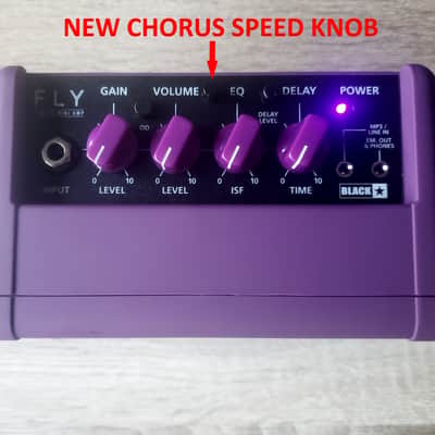 Hand-modified Blackstar Fly 3W purple guitar amplifier combo with vari-speed chorus image 1