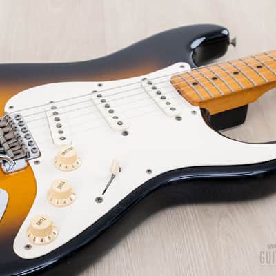 1989 Fender ExTrad Stratocaster ‘57 Vintage Reissue ST57-140 Sunburst Lacquer w/ USA Pickups & Case, Japan MIJ Fujigen image 6