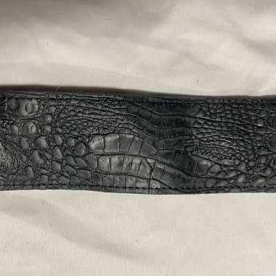 2 1/2'' Faux Crocodile Alligator Black LEATHER Guitar STRAP - FIRE SALE image 4