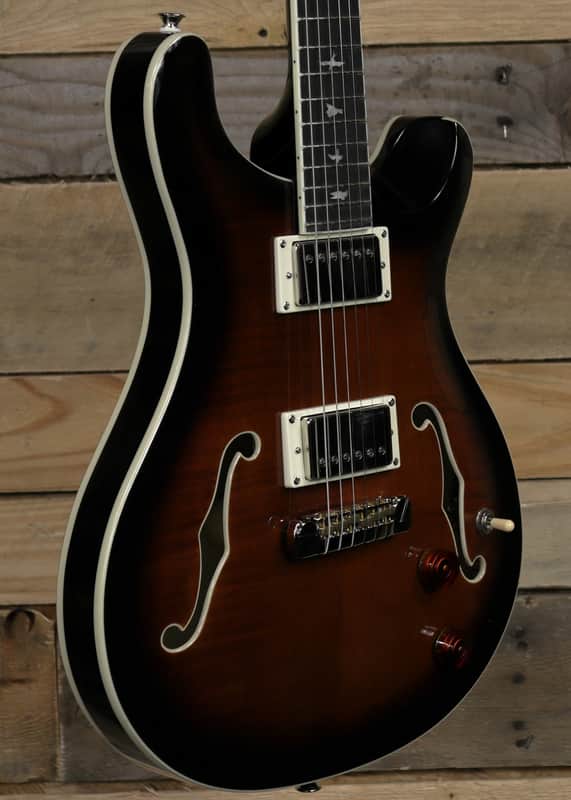 PRS SE Hollowbody II Electric Guitar Black Gold Burst w/ Case image 1