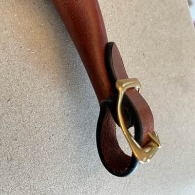 Leather buckle handle for Gibson tan case w/ figure 8 handle Les Paul L5 es 275 SG Flying V image 3