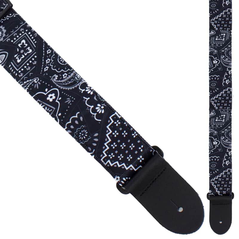 Unknown Perri's 2'' Fabric Guitar Strap ~ Black Bandana Black