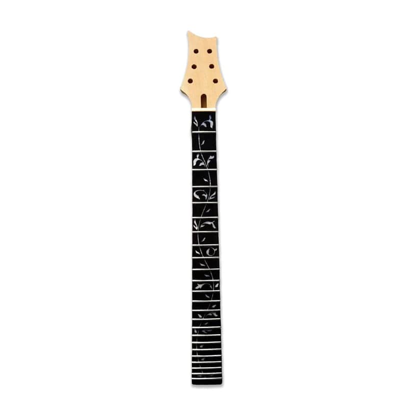 24 Fret Electric Guitar Neck 25.5" Mahogany Rosewood Vine Inlay Unfinished Bolt-On image 1