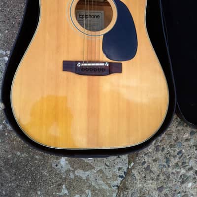 Epiphone FT-145 MPL Maple Acoustic Guitar Vintage FT145 With Case 1970s 70s Made In Japan image 4