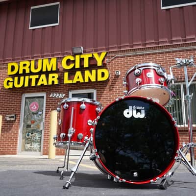 DW USA Collectors Series 3pc Pure Cherry Wood Bop Shell Pack - Candy Apple Red Lacquer Custom | 12", 14", 18" image 1