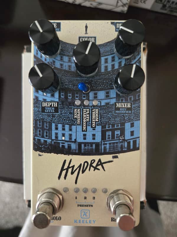 Keeley Limited Edition Ariel Posen Hydra Stereo Reverb & Tremolo 2021 - White / Blue image 1
