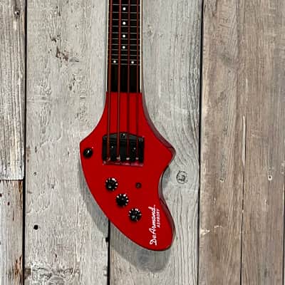 Excellent DeArmond / Fender Ashbory Bass Red 4 String Bass, Original Case , Korea ! image 2