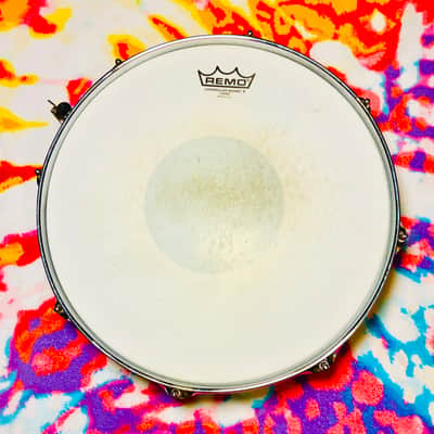 Ludwig L-404 Acrolite 5x14" 8-Lug Aluminum Snare Drum with Rounded Blue/Olive Badge 1979 - 1993 - Gray image 16