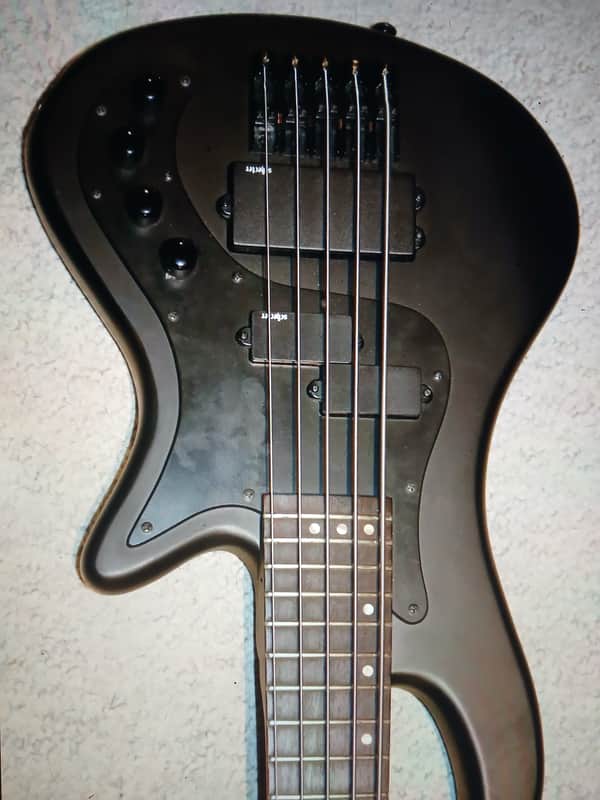 🔥 Schecter Stiletto Stealth-5 Active 5-String Bass 2010s - Satin Black 🔥 image 1