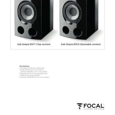 Focal SUB UTOPIA EM Colour Evo Passive Subwoofer - NEW! image 4